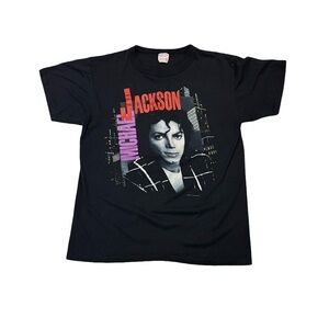 VINTAGE Michael Jackson BAD Tour 88 single stitch 80s T-shirt size XL EUC